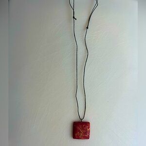 Red square pendant